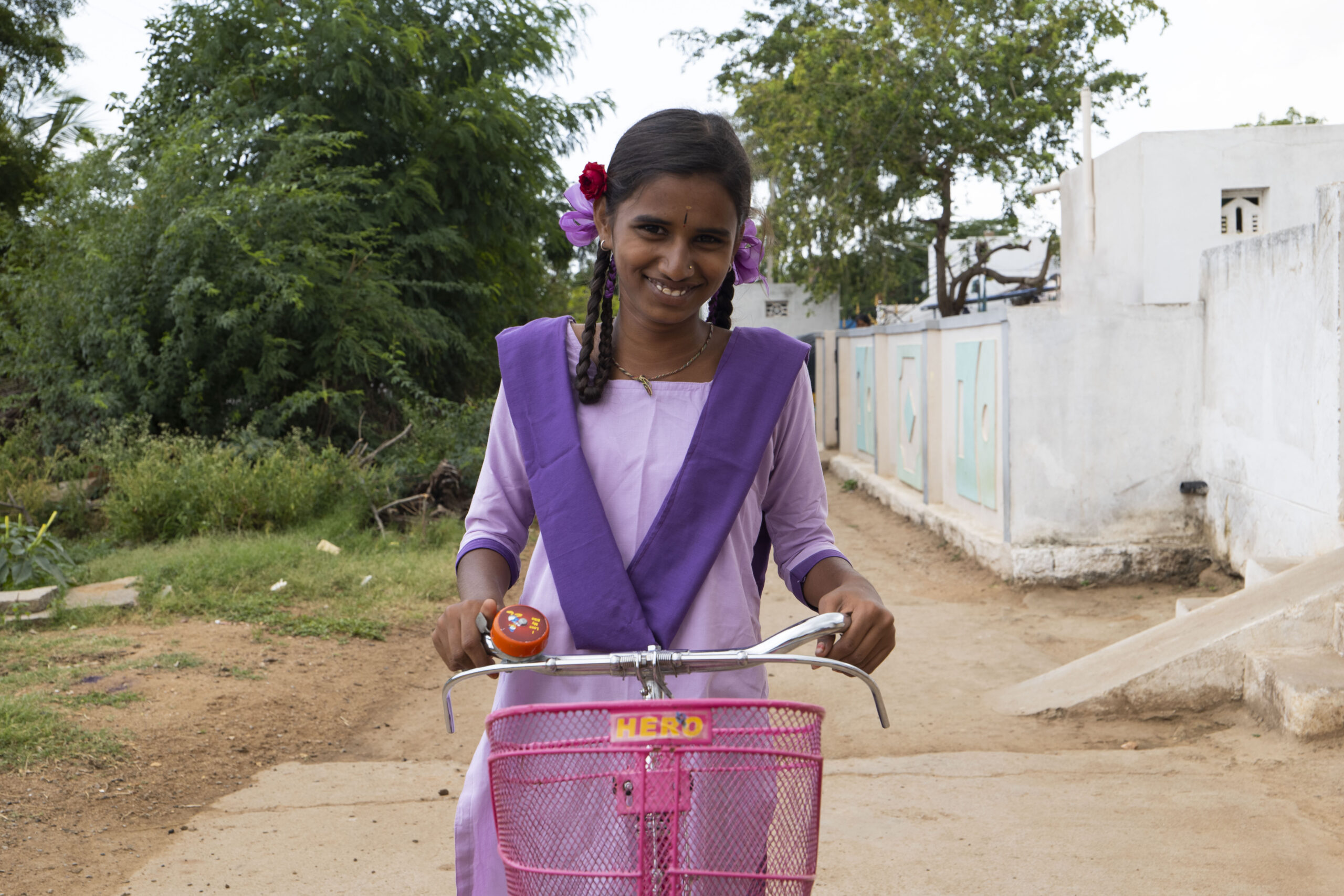 Vani with her bicycle